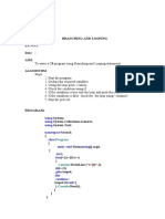 Branching and Looping EX - NO:1 Date: Aim:: Program