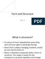 Form and Structure: Year 7