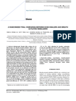 Original Contributions: A Randomized Trial Comparing Metered Dose Inhalers and Breath Actuated Nebulizers