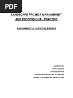 Landscape Project Management and Professional Practice: Assignment 5-Question Papers