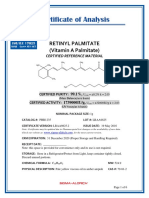 Certificate of Analysis: Retinyl Palmitate (Vitamin A Palmitate)