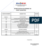 Budgetray Outlay Science 10 First Quarter