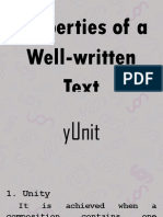 Properties of A Well-Written Text