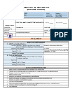 Position and Competency Profile: Rpms Tool For Teacher I-Iii (Proficient Teachers)