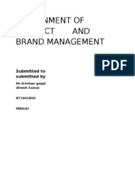 Assignment of Product and Brand Management