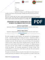 Assessment of Job Commitment of Secondary School Teachers in Osun State, Nigeria