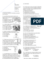 Prueba de Civismo. Cuarto Grado. Primer Bimestre