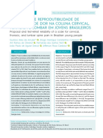 Proposição e Reprodutibilidade de Uma Escala de Dor Na Coluna Cervical, Torácica e Lombar em Jovens Brasileiros