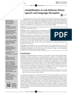 Communication Rehabilitation in Sub-Saharan Africa: The Role of Speech and Language Therapists