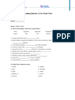 Reading Starter 2/2e Final Test: Name: - Score