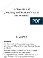 Micronutrient (Deficiency and Toxicity of Vitamin and Minerals)