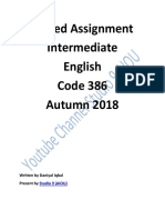 Solved Assignment Intermediate English Code 386 Autumn 2018: Written by Daniyal Iqbal Present by