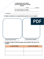 Evaluacion Grado Primero Sociales