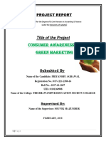 Consumer Awareness On Green Marketing: Title of The Project