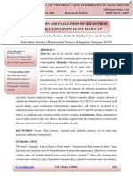 Formulation and Evaluation of Cream From Naturally Containing Plant Extracts