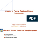 Chapter 6: Formal Relational Query Languages: Database System Concepts, 6 Ed