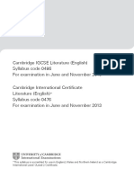 Cambridge - Igcse Literature Syllabus PDF