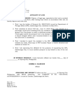 Affidavit of Loss Passport ID