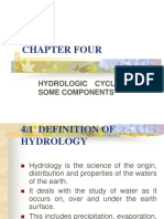 Chapter Four: Hydrologic Cycle AND Some Components