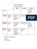 Menu For Accreditation (20-25 Pax) TECH 302 Day Am Snacks Lunch PM Snacks Dinner