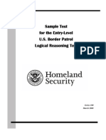 Sample U.S. Border Patrol Logical Reasoning Test