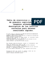 Tabla de Ejercicios y Rutinas de Gimnasio Explicadas Con Imagenes Animadas y Descripción de Las Técnicas Correctas para Obtener Resultados Rápidos