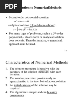 Introduction To Numerical Methods: - Second-Order Polynomial Equation