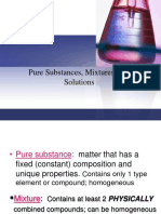 Pure Substances, Mixtures, and Solutions