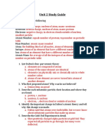 Unit 2 Chemistry Study Guide Answers