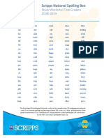 2019 School Spelling Bee List PDF