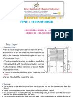 Mass Taransfer Operation - 2: Topic: Types of Dryer