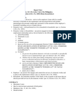 Report Notes (Arts. 141-152, Labor Code of The Philippines, in Relation To R.A. No. 10361 (Batas Kasambahay) ) Definition of Terms