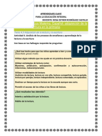 Actividad 4. Análisis de Los Procesos de Enseñanza y Aprendizaje de La Lectura y La Escritura