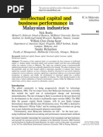 Intellectual Capital and Business Performance in Malaysian Industries