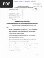 Affidavit of Christopher Kaiser Supporting His Complaint and Motion For A Preliminary Injunction