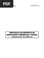 Protocolo de Proyecto de Adaptacion Liguistica y Social - Orientaciones CREI