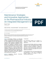 Maintenance Strategies and Innovative Approaches in The Pharmaceutical Industry: An Integrated Management System (IMS)