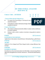 Advanced Structural Analysis: Course Code: 13CE1136 L TPC 4 0 0 3