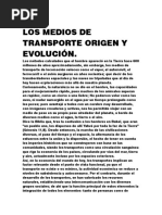 Los Medios de Transporte Origen y Evolución