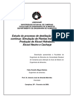 Processo de Destilação Alcoólica