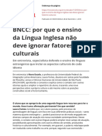 BNCC Por Que o Ensino Da Lingua Inglesa Nao Deve Ignorar Fatores Culturaispdf