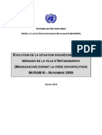 McRam III: Évolution de La Situation Socioéconomique Des Ménages de La Ville D'antananarivo (Madagascar) Durant La Crise Sociopolitique (McRAM III - Novembre 2009)