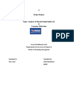 A Project Report: in Partial Fulfilment of The Requirements For The Award of Degree of Master of Marketing Management