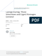 Gyorgy Kurtag Three Interviews and Ligeti Homages PDF