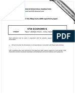 9708 Economics: MARK SCHEME For The May/June 2008 Question Paper