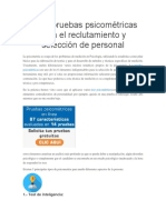 Las 7 Pruebas Psicométricas para El Reclutamiento y Selección de Personal