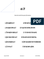 As If: Draw A Line To Match The Two Parts of The Sentences