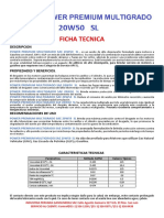 Ficha Tecnica 20w50 SL