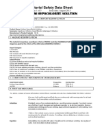 MSDS Sodium Hypochlorite Solution