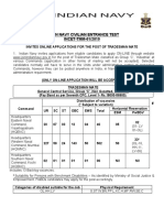 Indian Navy Civilian Entrance Test INCET-TMM-01/2019